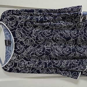 Chico's Navy Floral Top